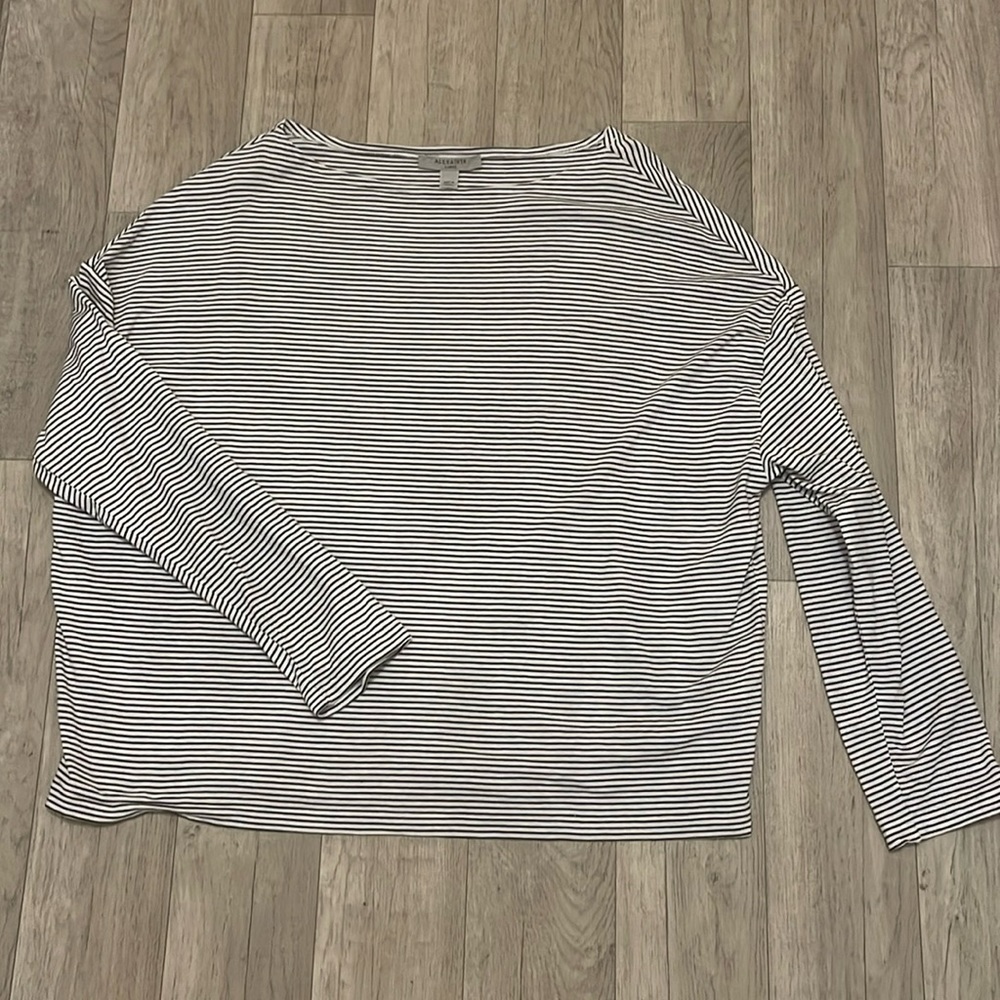 All saints large striped dolman bat wing sleeve top
